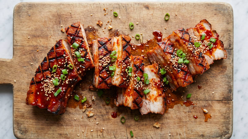 Gochujang glazed pork belly