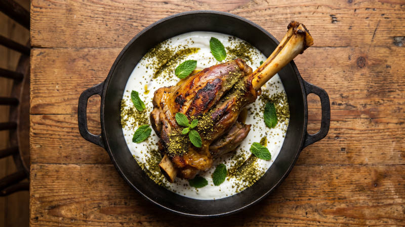 Za'atar lamb shoulder with yogurt